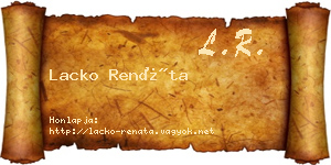 Lacko Renáta névjegykártya