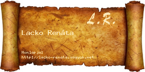 Lacko Renáta névjegykártya